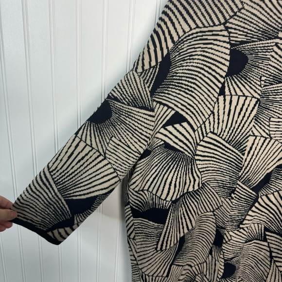 Sibin Linnebjerg Sweater XS  Geometric Print Multicolor Pockets 3/4 Sleeve Open - Picture 8 of 11